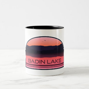 Caneca De Café Em Dois Tons Badin Lake North Carolina Red Sunrise