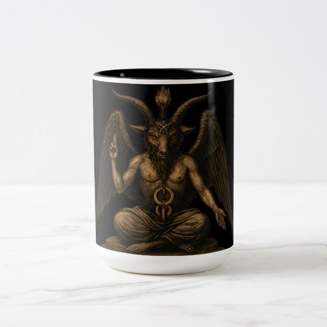 Caneca De Café Em Dois Tons Bafomet (Centro)