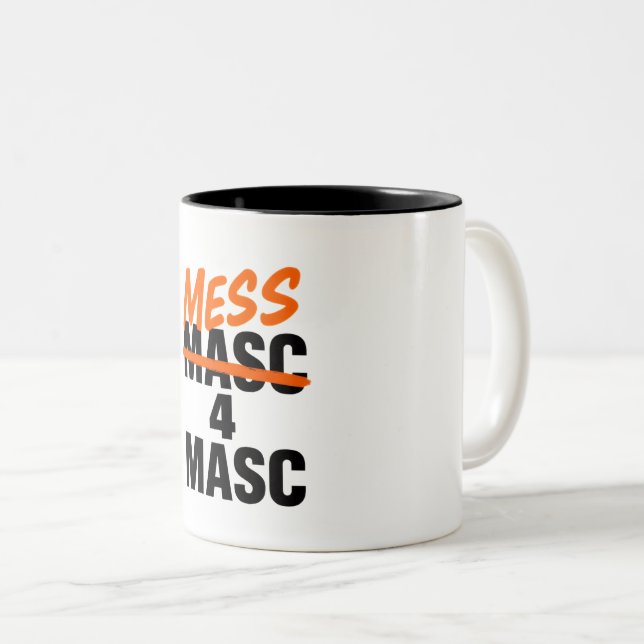 Caneca De Café Em Dois Tons Bagunça 4 Másc (Frente Esquerda)