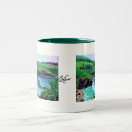 Caneca De Café Em Dois Tons baía de honolua 1