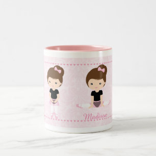 Caneca De Café Em Dois Tons Bailarina doce personalizada
