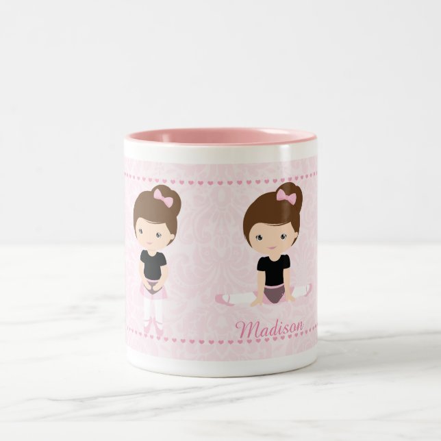 Caneca De Café Em Dois Tons Bailarina doce personalizada (Centro)
