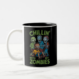 Caneca De Café Em Dois Tons Balançando Com Meus Zumbis Halloween Meninos Crian