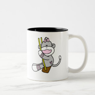 Caneca De Café Em Dois Tons Balanço do macaco da peúga