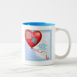 Caneca De Café Em Dois Tons Balão Cardíaco TLC da Mãe