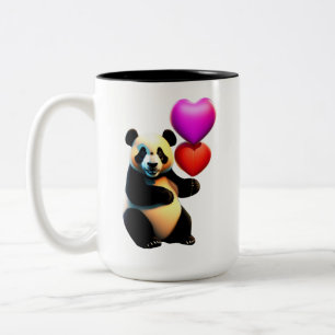 Caneca De Café Em Dois Tons Balão de namorados e coração, Dia de os namorados