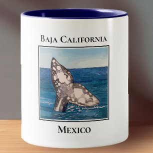 Caneca De Café Em Dois Tons Baleia, Baixa Califórnia, México