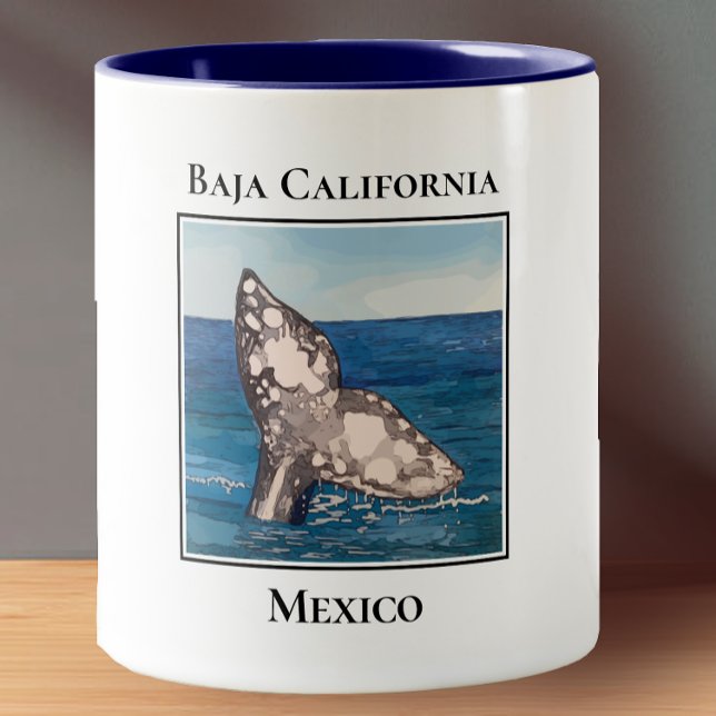 Caneca De Café Em Dois Tons Baleia, Baixa Califórnia, México (Criador carregado)