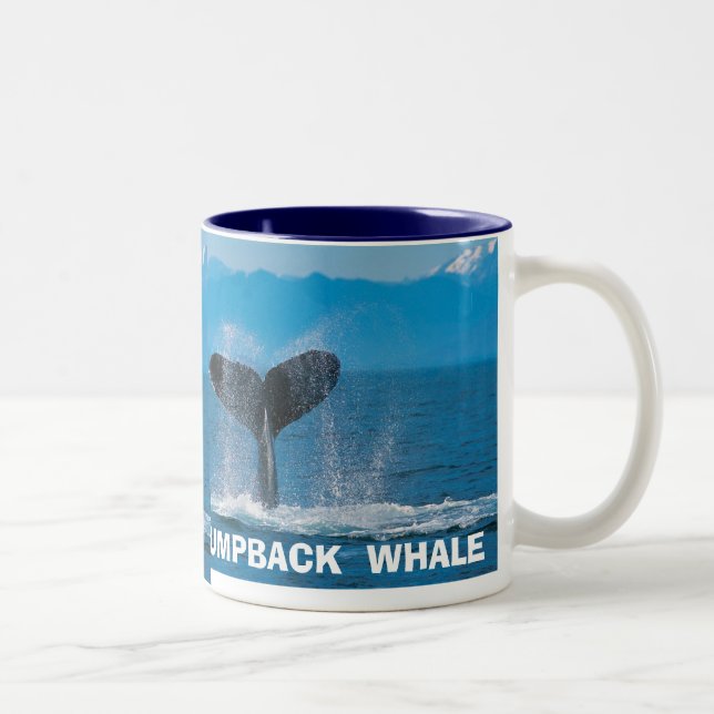 Caneca De Café Em Dois Tons Baleia de Humpback, baleia de Humpback, BALEIA de (Direita)