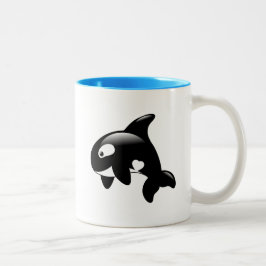 Caneca De Café Em Dois Tons Baleia-de-orca-branca