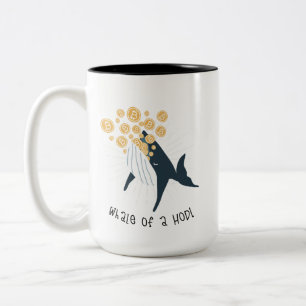 Caneca De Café Em Dois Tons Baleia de um HDL Bitmoney Engraçada
