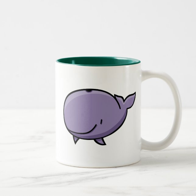 Caneca De Café Em Dois Tons Baleia dos desenhos animados (Direita)