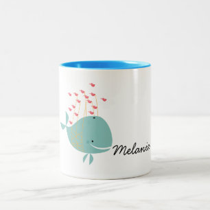 Caneca De Café Em Dois Tons Baleia Feliz