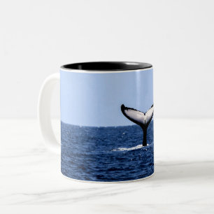 Caneca De Café Em Dois Tons Baleia jubarte no oceano