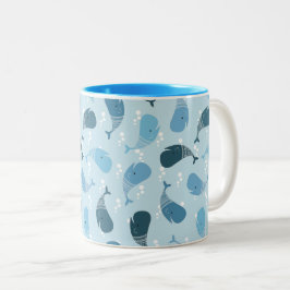 Caneca De Café Em Dois Tons Baleias