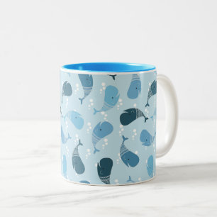 Caneca De Café Em Dois Tons Baleias