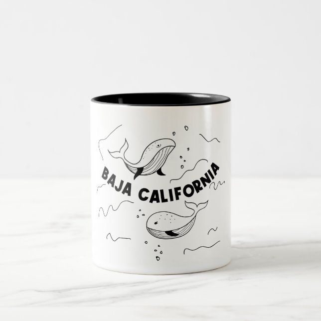 Caneca De Café Em Dois Tons Baleias da Baja Califórnia (Centro)