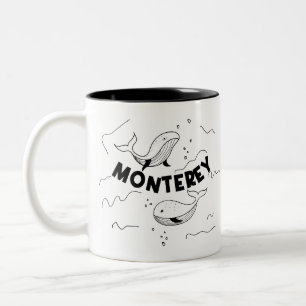 Caneca De Café Em Dois Tons Baleias da Califórnia em Monterey