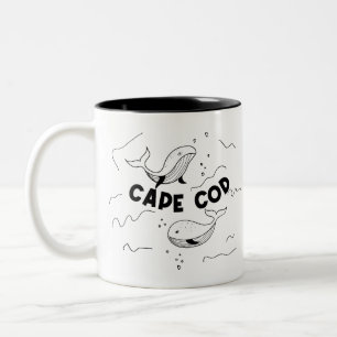 Caneca De Café Em Dois Tons Baleias de Cape Cod Massachusetts