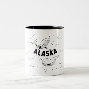 Caneca De Café Em Dois Tons Baleias do Alasca