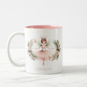 Caneca De Café Em Dois Tons Ballerina do Quebra-Nozes Ballet Rosa
