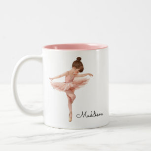 Caneca De Café Em Dois Tons Ballerina Girl Pose Personalizada