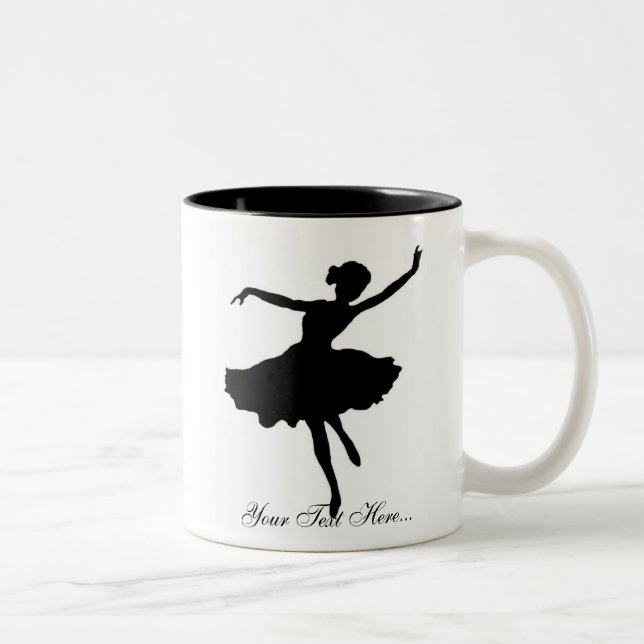 Caneca De Café Em Dois Tons "Ballerina Silhouette" Mug (Direita)