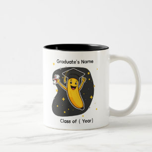 Caneca De Café Em Dois Tons Banana Engraçado Graduado Nome Personalizado