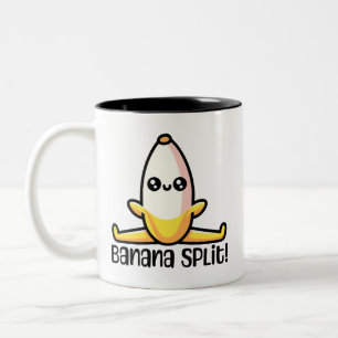 Caneca De Café Em Dois Tons Banana Split! Lúpulo de Banana