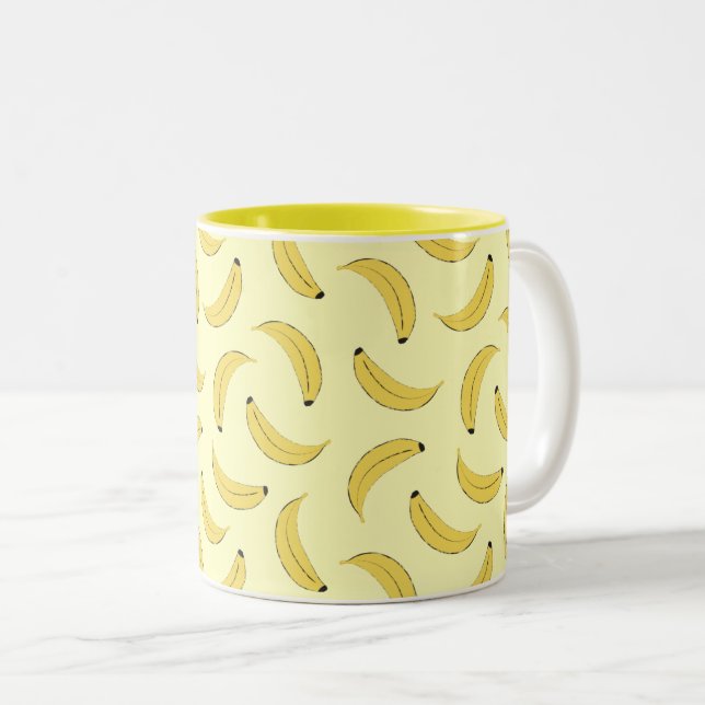 Caneca De Café Em Dois Tons Bananas (Frente Esquerda)