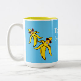 Caneca De Café Em Dois Tons bananas de dança