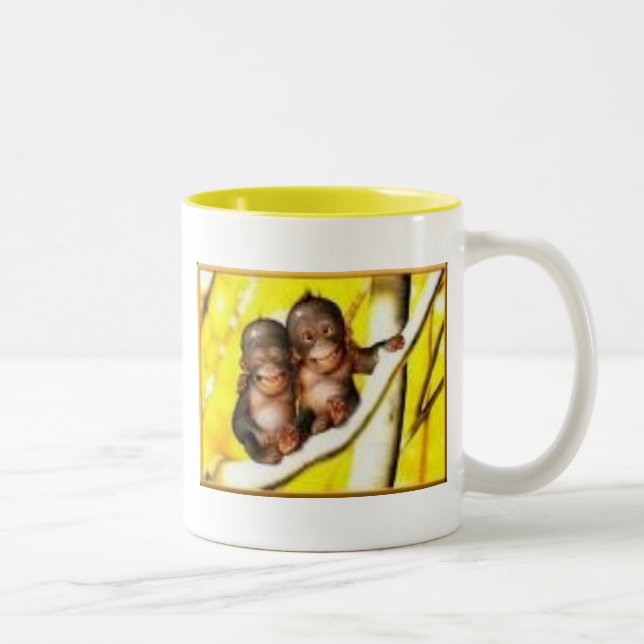 Caneca De Café Em Dois Tons Bananas indo (Direita)