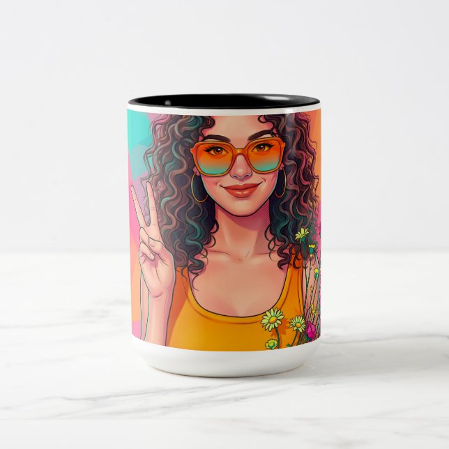 Caneca De Café Em Dois Tons Banco retro (Centro)
