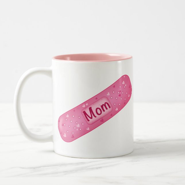 Caneca De Café Em Dois Tons band-aid mom (Esquerda)