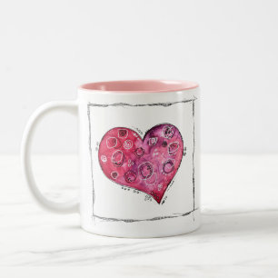 Caneca De Café Em Dois Tons Banda branca do coração