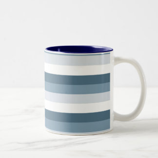 Caneca De Café Em Dois Tons Bandas brancas e azuis