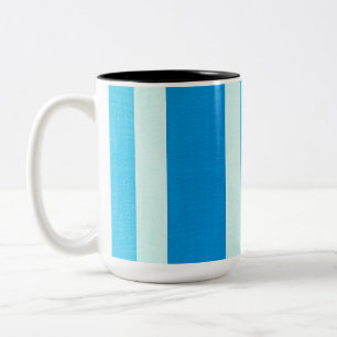 Caneca De Café Em Dois Tons Bandas brancas e azuis