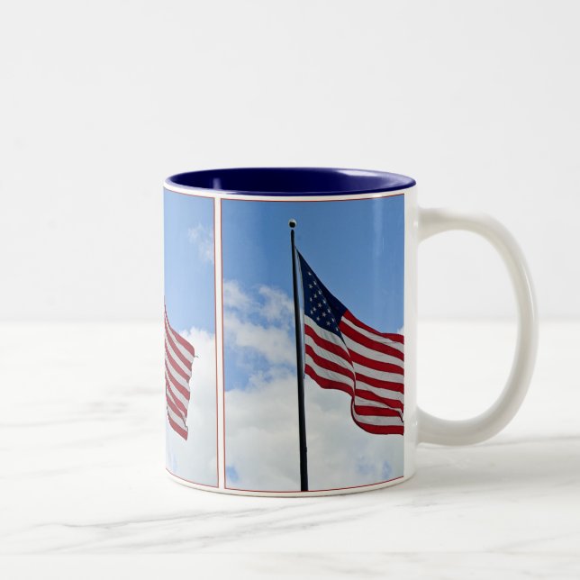 Caneca De Café Em Dois Tons Bandeira Americana (Direita)