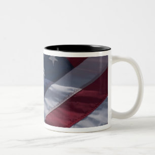 Caneca De Café Em Dois Tons Bandeira americana.