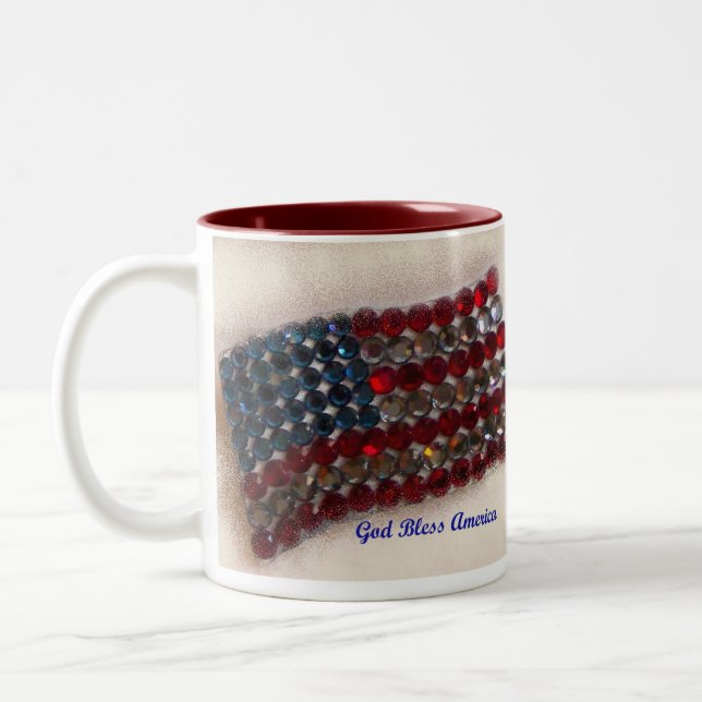Caneca De Café Em Dois Tons Bandeira americana (Esquerda)