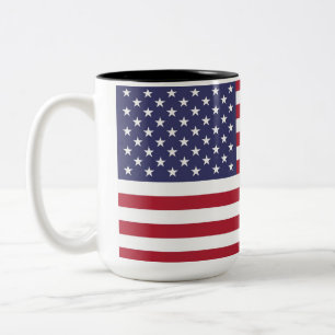 Caneca De Café Em Dois Tons Bandeira Americana