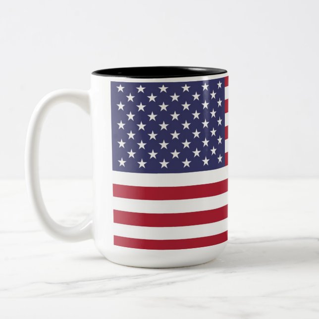 Caneca De Café Em Dois Tons Bandeira Americana (Esquerda)