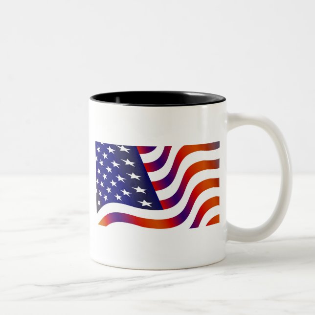 Caneca De Café Em Dois Tons Bandeira Americana (Direita)