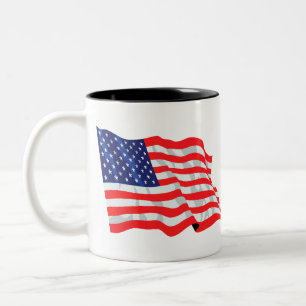 Caneca De Café Em Dois Tons bandeira americana