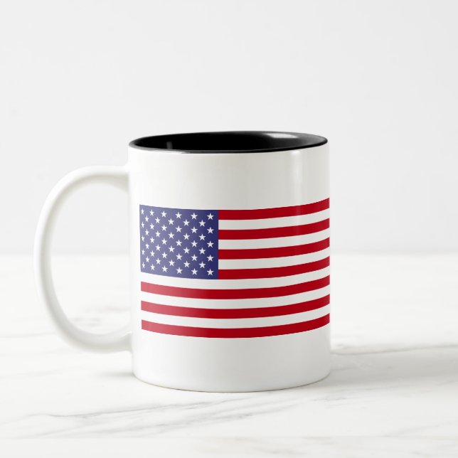 Caneca De Café Em Dois Tons Bandeira Americana (Esquerda)
