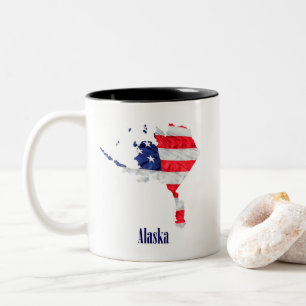 Caneca De Café Em Dois Tons Bandeira Americana Alasca Estados Unidos