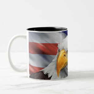 Caneca De Café Em Dois Tons Bandeira Americana Bald Eagle Coffee Mug