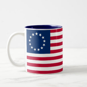 Caneca De Café Em Dois Tons Bandeira americana Betsy Ross