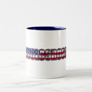 Caneca De Café Em Dois Tons Bandeira Americana do Ciclope