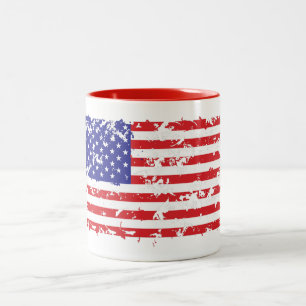 Caneca De Café Em Dois Tons Bandeira Americana Incomodada